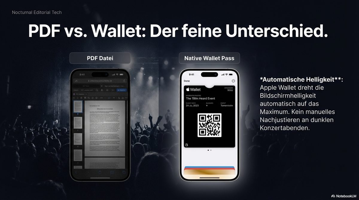 PDF-Datei vs. Native Wallet Pass im Vergleich — mit automatischer Helligkeit