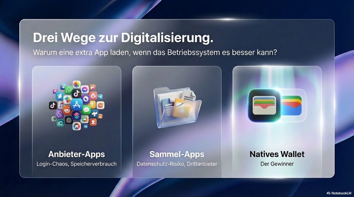 Drei Wege zur Digitalisierung: Anbieter-Apps, Sammel-Apps, Natives Wallet