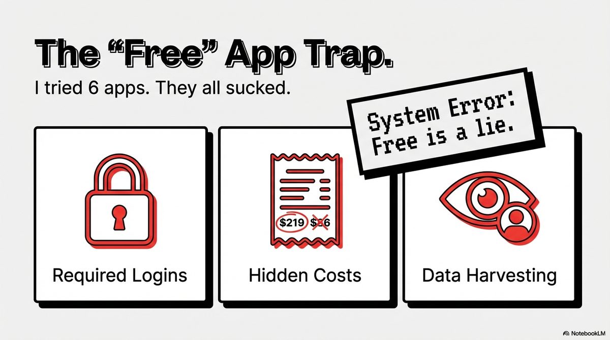 The Free App Trap: Required logins, hidden costs, data harvesting