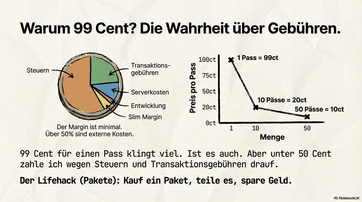 Kostenaufschlüsselung: Über 50 Prozent sind Steuern und Gebühren